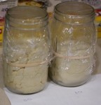 50% and 60% hydration dough in widemouth mason jars