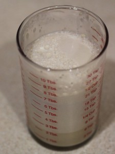 Yeast being proofed, well-foamed.