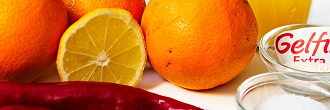 Ingredients for hot orange jam